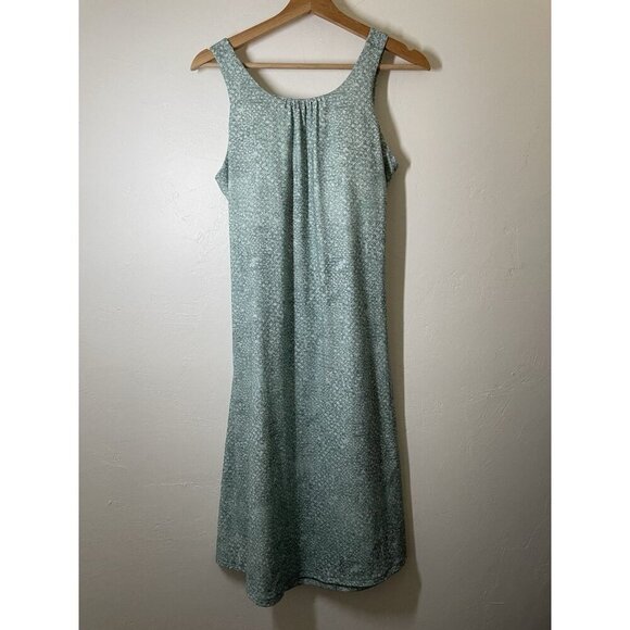 Prana Womens Skypath Dress Blue Green L Padded Open Back Active Outdoor Travel - Picture 1 of 10